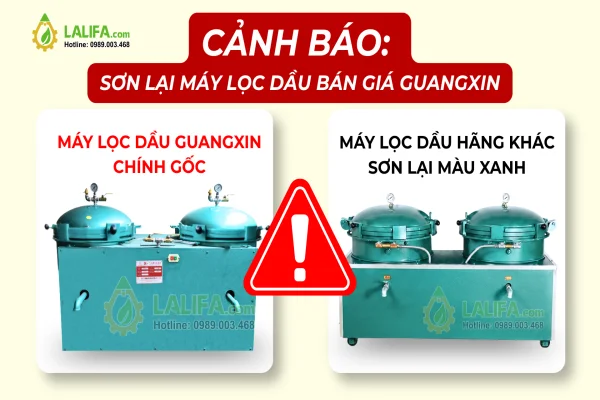 CẢNH BÁO HÀNG GIẢ! Cách Phân Biệt Máy Lọc Dầu Guangxin Chính Hãng và Hàng Nhái Sơn Lại Màu Xanh