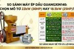 Máy Ép Dầu Guangxin 140: Vì Sao Nên Chọn Mô Tơ 22KW Thay Vì 18,5KW?