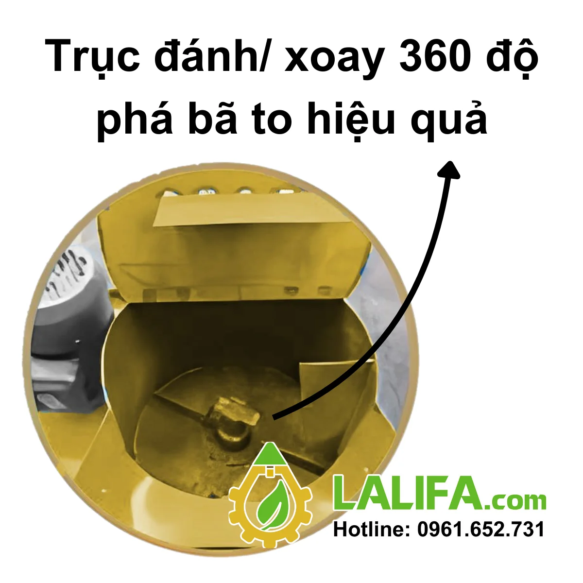 Cối xay bã lạc trong hộp đánh bã LALIFA, có nắp đậy tránh bã bắn ra ngoài