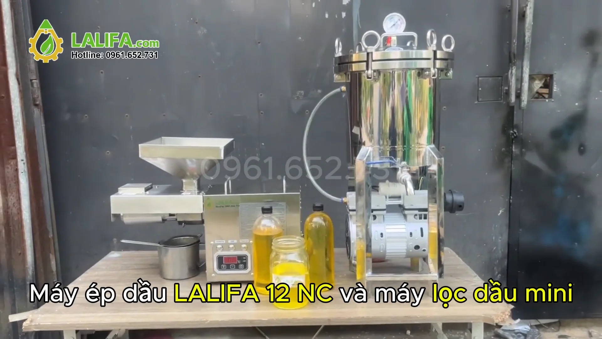 Máy ép dầu LALIFA 12 NC và máy lọc dầu mini