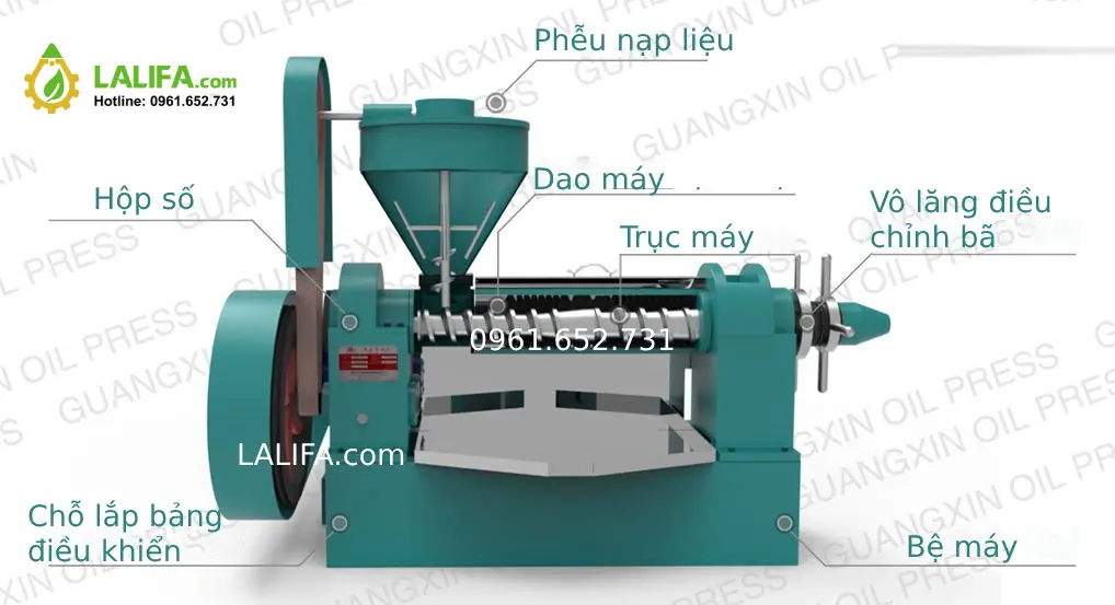 Cấu tạo đầy đủ của máy ép dầu công nghiệp